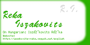 reka iszakovits business card